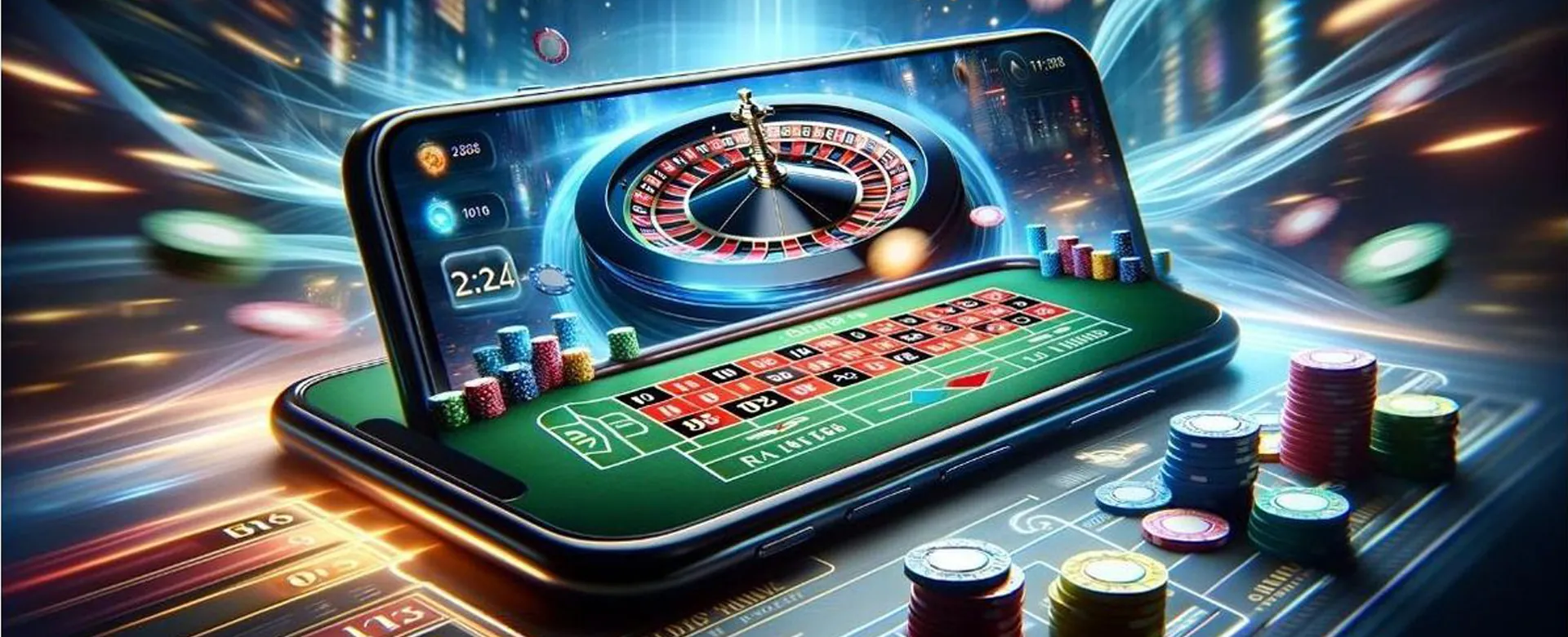 Nintendo Switch with gaming statistics and eeejl online casino logo